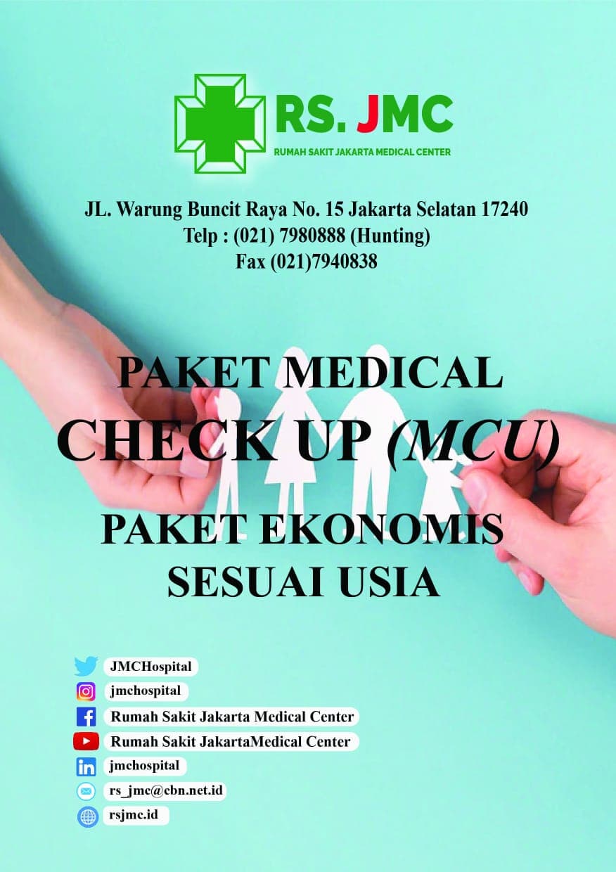 Sampul brosur Paket Medical Check Up Ekonomis Sesuai Usia RS JMC.