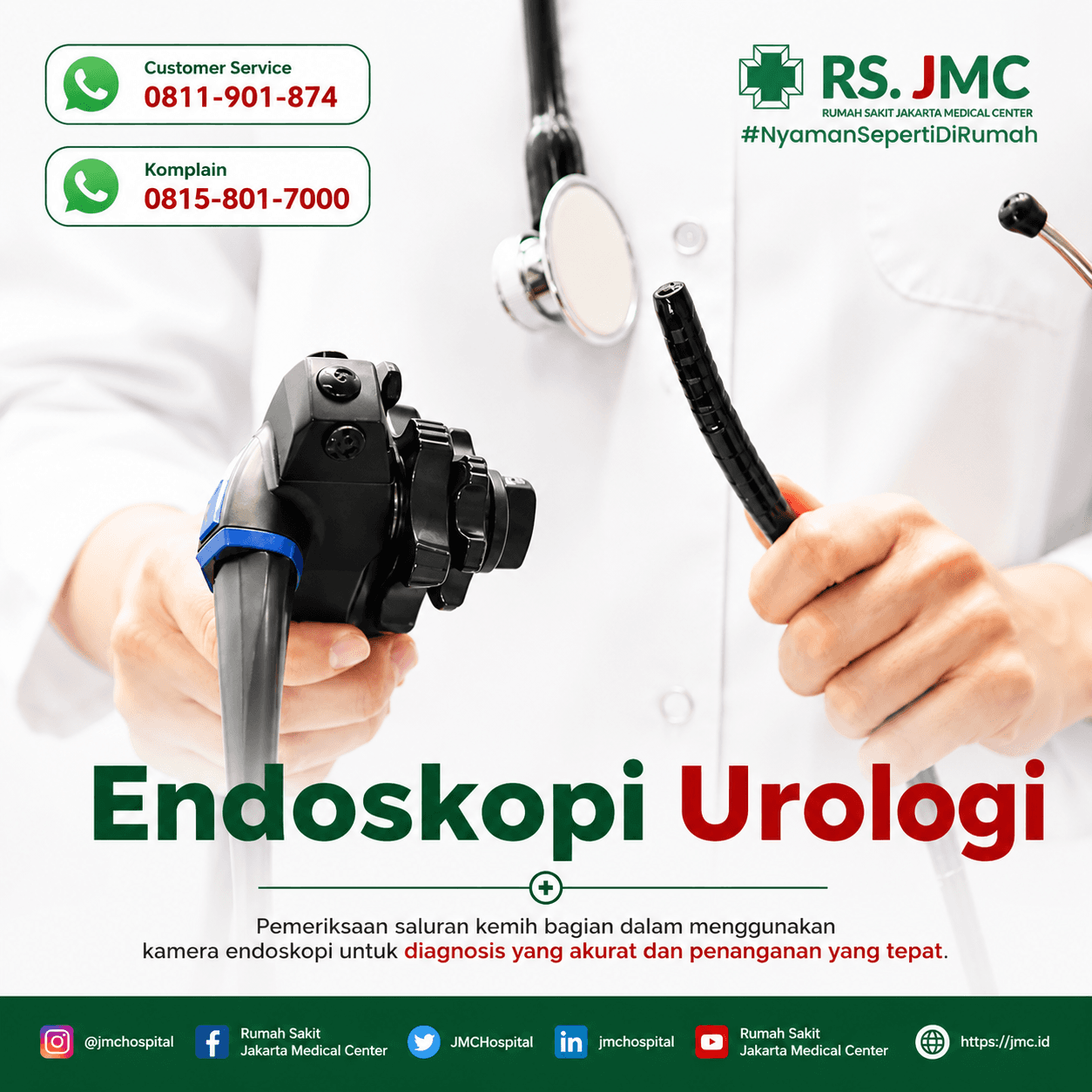 Poster layanan Endoskopi Urologi RS Jakarta Medical Center.